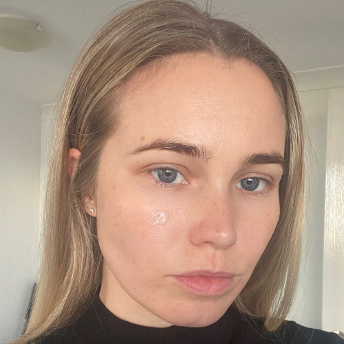 A small amount used on this side of my face.